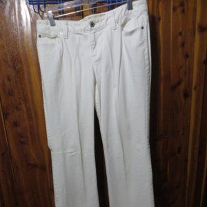 Ann Taylor Loft Curvy Boot White Jeans, Sz. 10